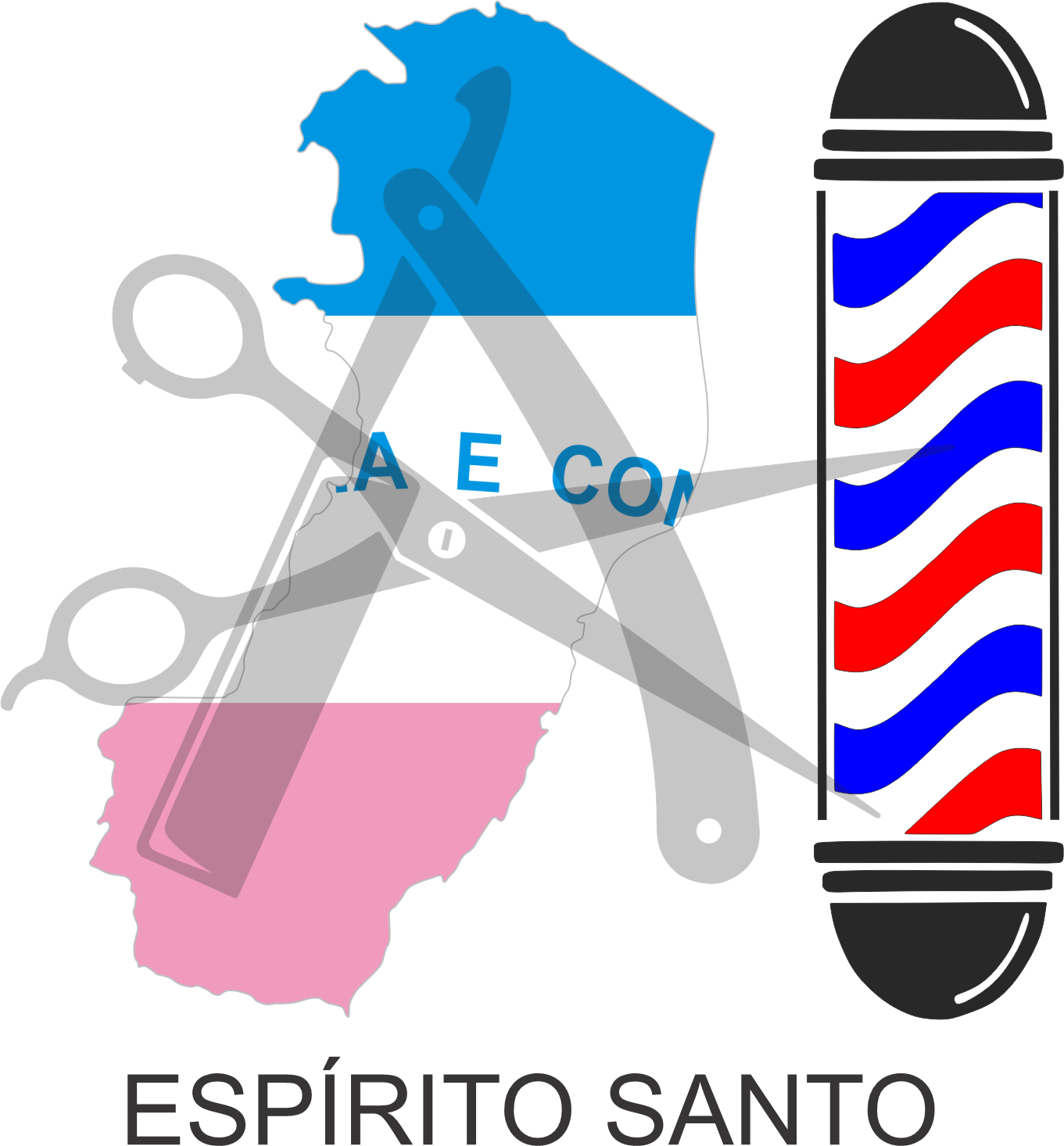 Bandeira do Estado do Espírito Santo sobre um esquadro e compasso